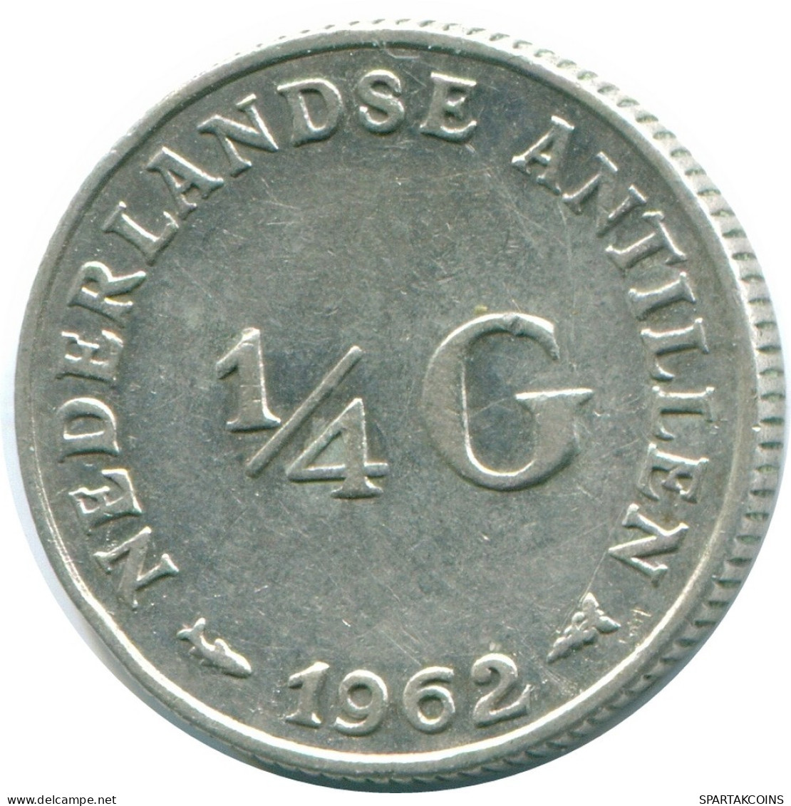 1/4 GULDEN 1962 NIEDERLÄNDISCHE ANTILLEN SILBER Koloniale Münze #NL11106.4.D.A - Nederlandse Antillen