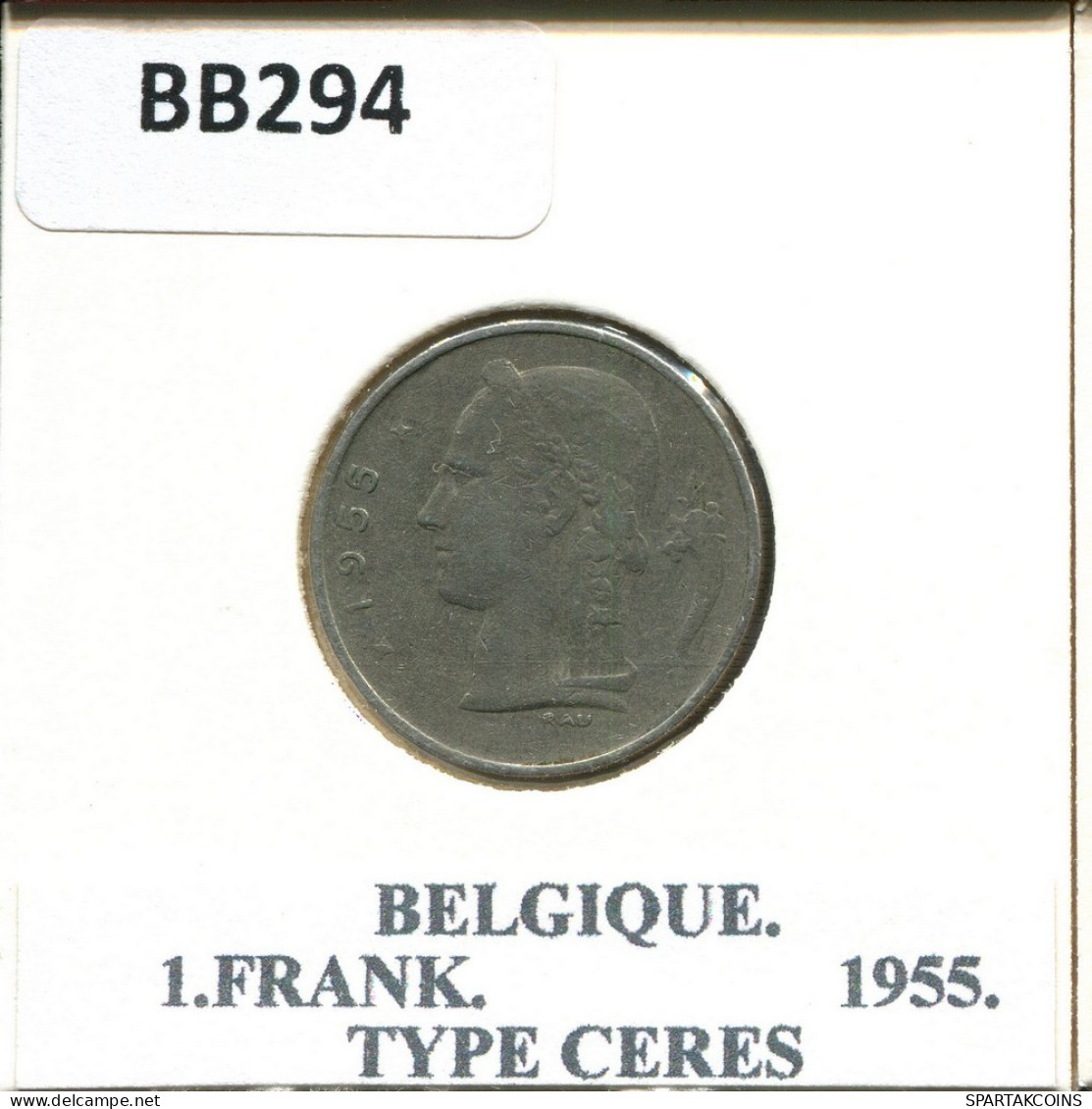 1 FRANC 1955 FRENCH Text BÉLGICA BELGIUM Moneda #BB294.E.A - 1 Franc