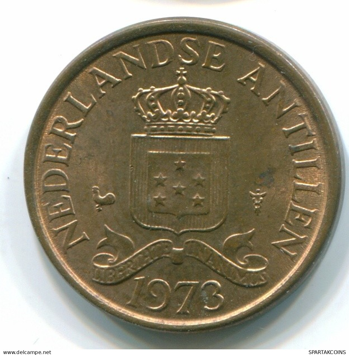 1 CENT 1973 ANTILLAS NEERLANDESAS Bronze Colonial Moneda #S10651.E.A - Antilles Néerlandaises