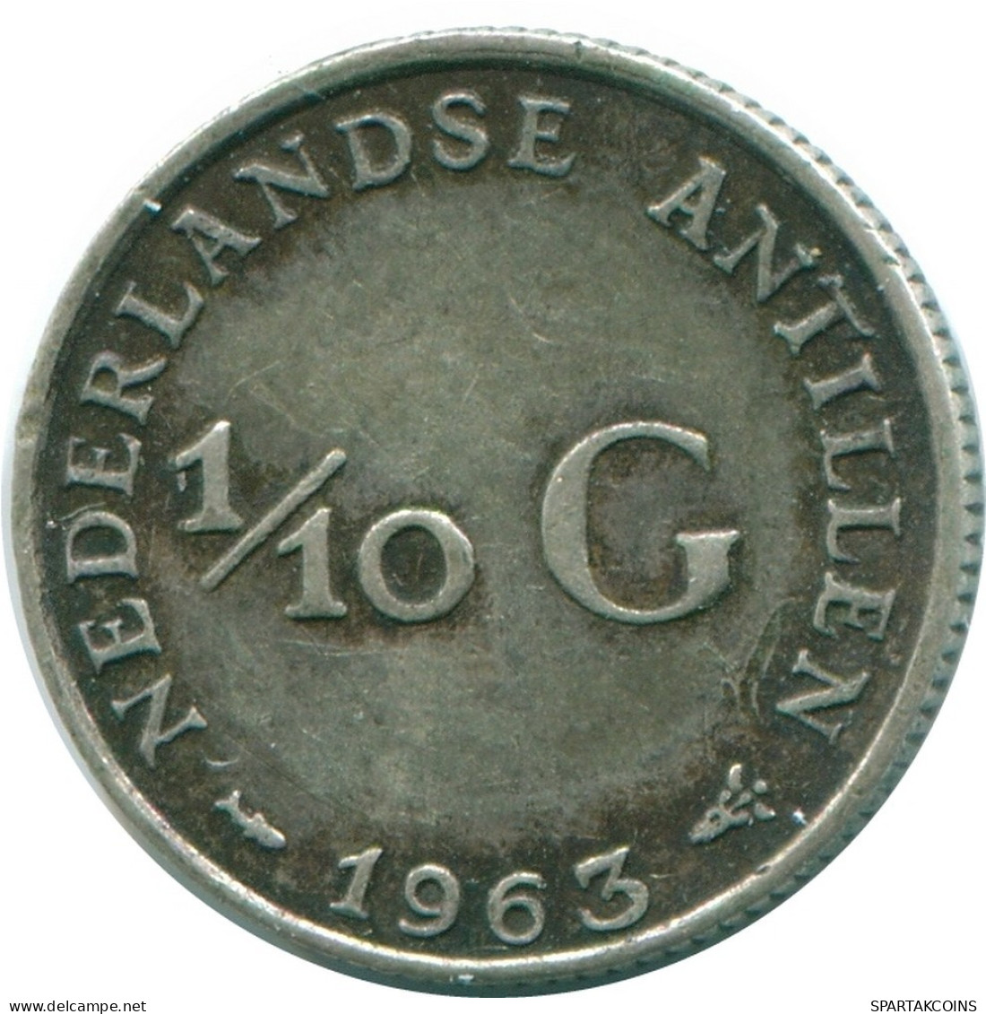 1/10 GULDEN 1963 NIEDERLÄNDISCHE ANTILLEN SILBER Koloniale Münze #NL12611.3.D.A - Antilles Néerlandaises