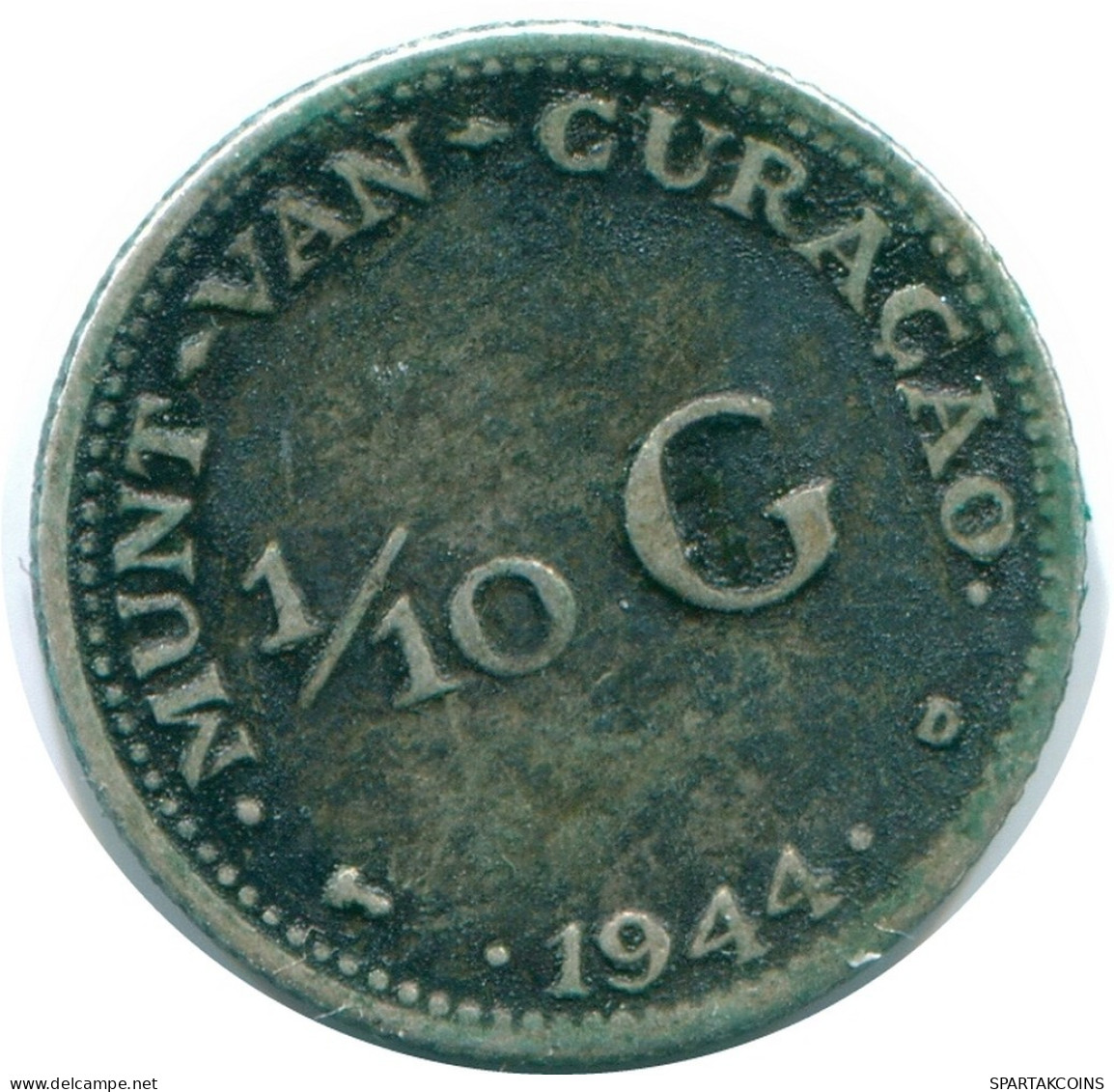 1/10 GULDEN 1944 CURACAO NÉERLANDAIS NETHERLANDS ARGENT Colonial Pièce #NL11800.3.F.A - Curaçao