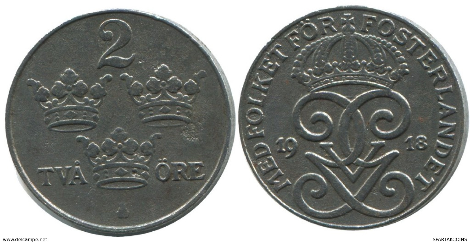 2 ORE 1918 SUECIA SWEDEN Moneda #AC854.2.E.A - Schweden