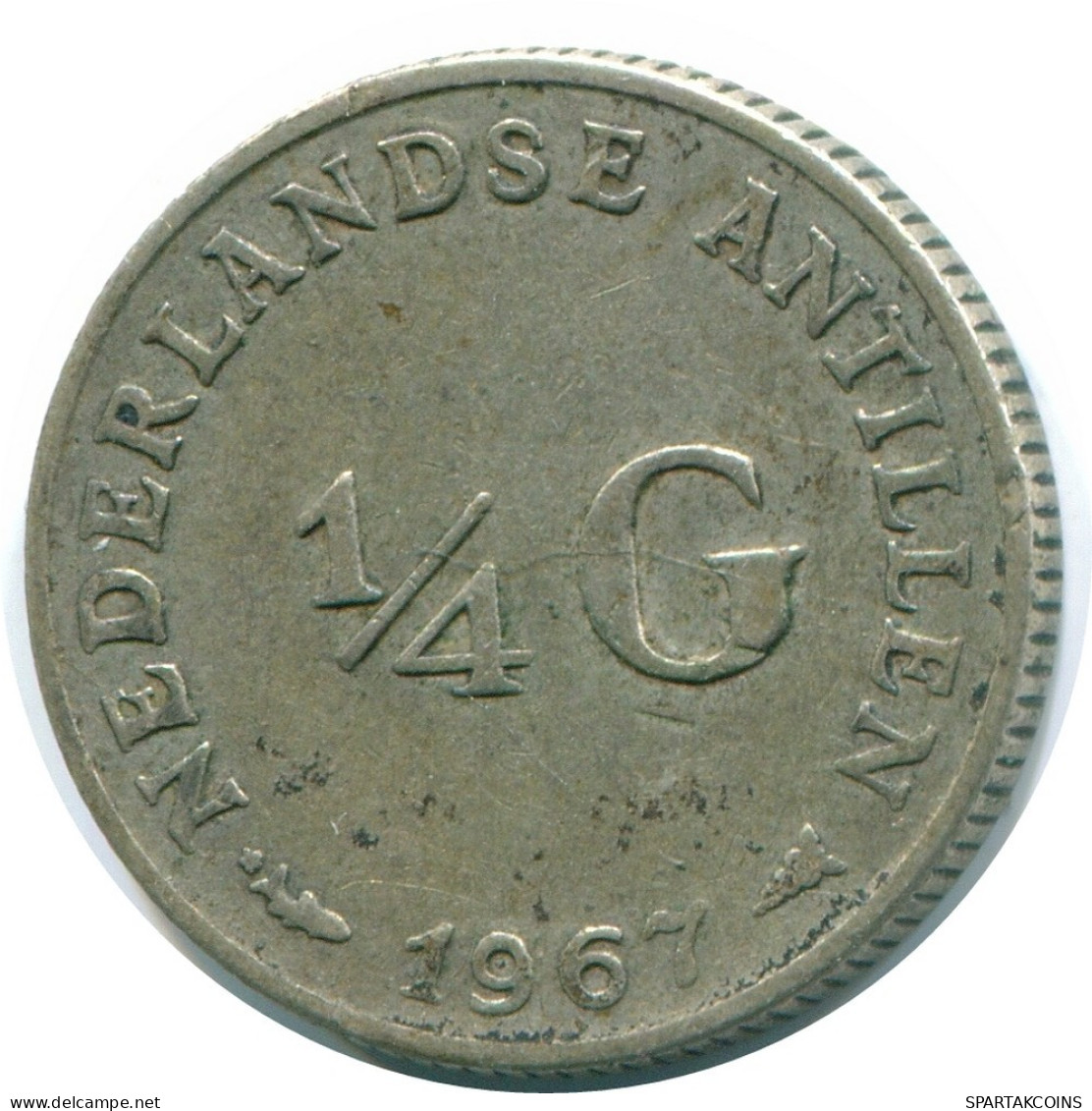 1/4 GULDEN 1967 NIEDERLÄNDISCHE ANTILLEN SILBER Koloniale Münze #NL11562.4.D.A - Niederländische Antillen