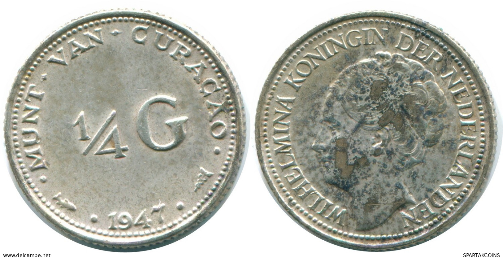1/4 GULDEN 1947 CURACAO NIEDERLANDE SILBER Koloniale Münze #NL10754.4.D.A - Curaçao