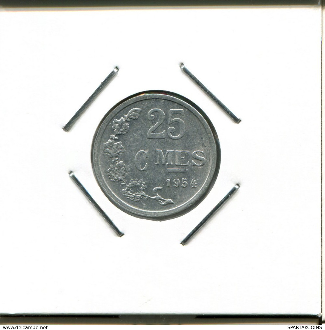 25 CENTIMES 1954 LUXEMBURG LUXEMBOURG Münze #AR680.D.A - Luxembourg