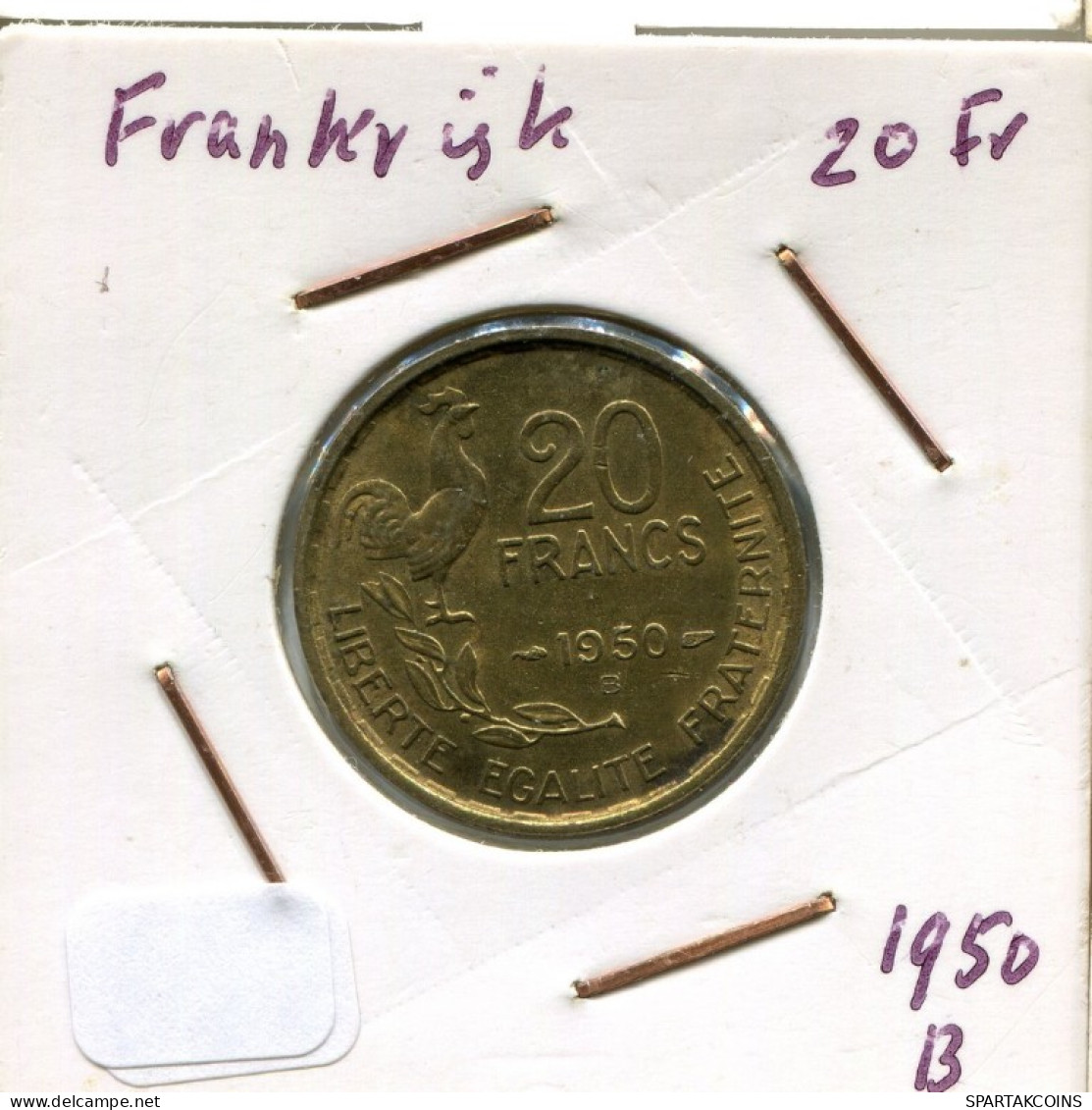 20 FRANCS 1950 B FRANCE French Coin #AM680.U.A - 20 Francs