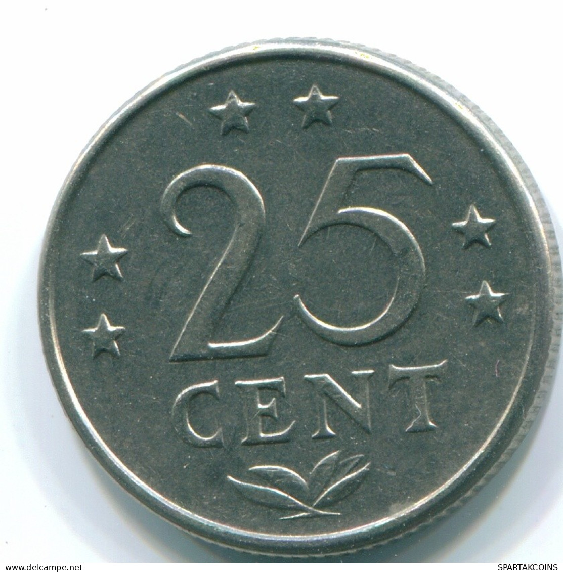 25 CENTS 1970 ANTILLES NÉERLANDAISES Nickel Colonial Pièce #S11417.F.A - Niederländische Antillen