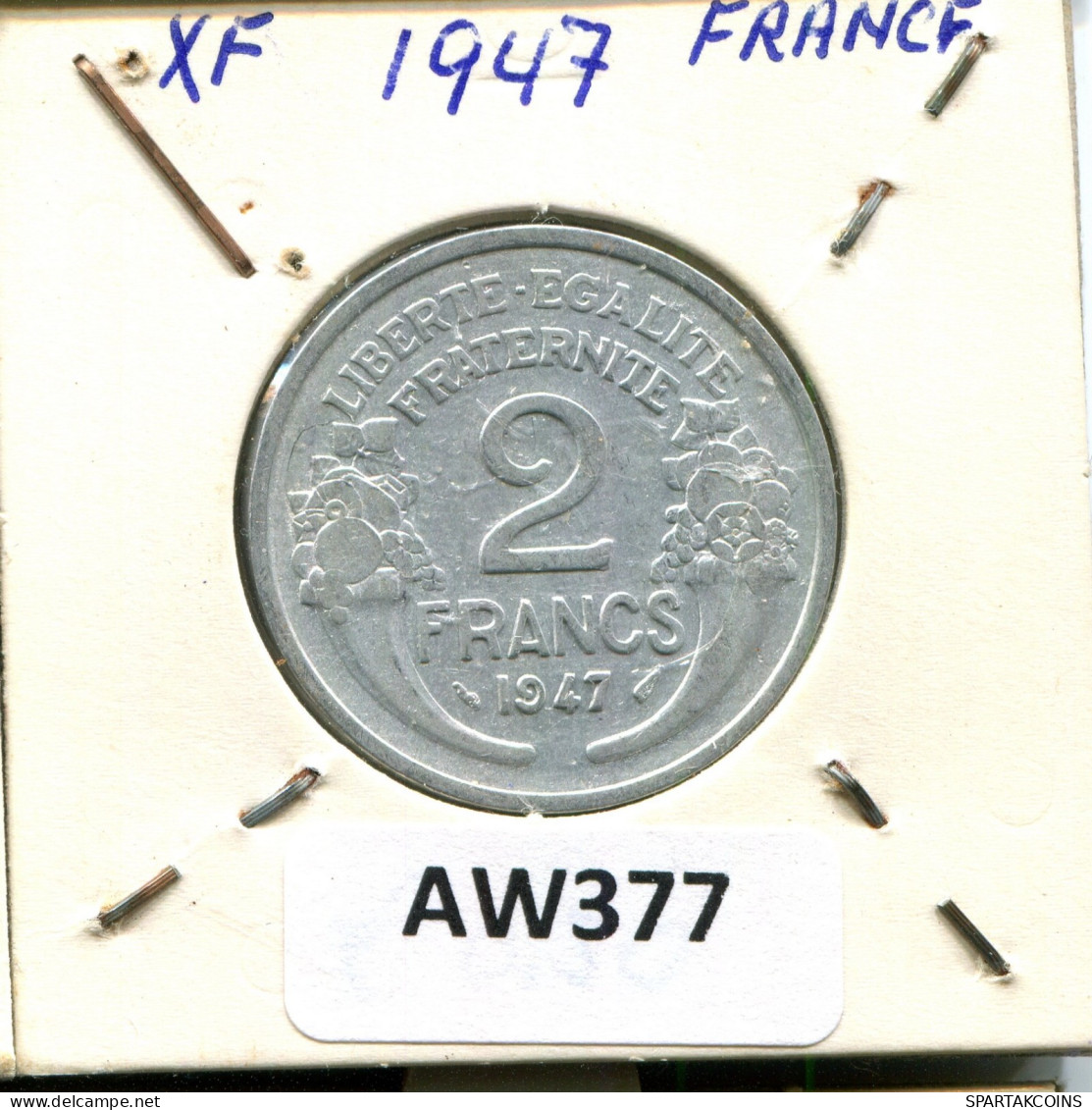 2 FRANCS 1947 FRANCIA FRANCE Moneda #AW377.E.A - 2 Francs