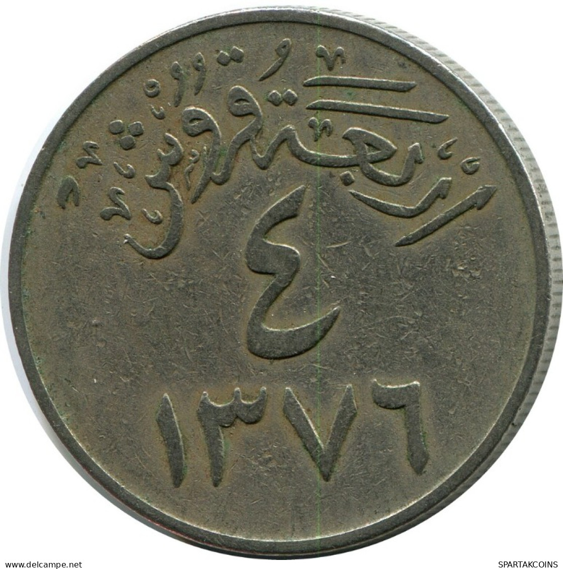 4 GHIRSH 1956 ARABIA SAUDITA SAUDI ARABIA Islámico Moneda #AK094.E.A - Saudi Arabia