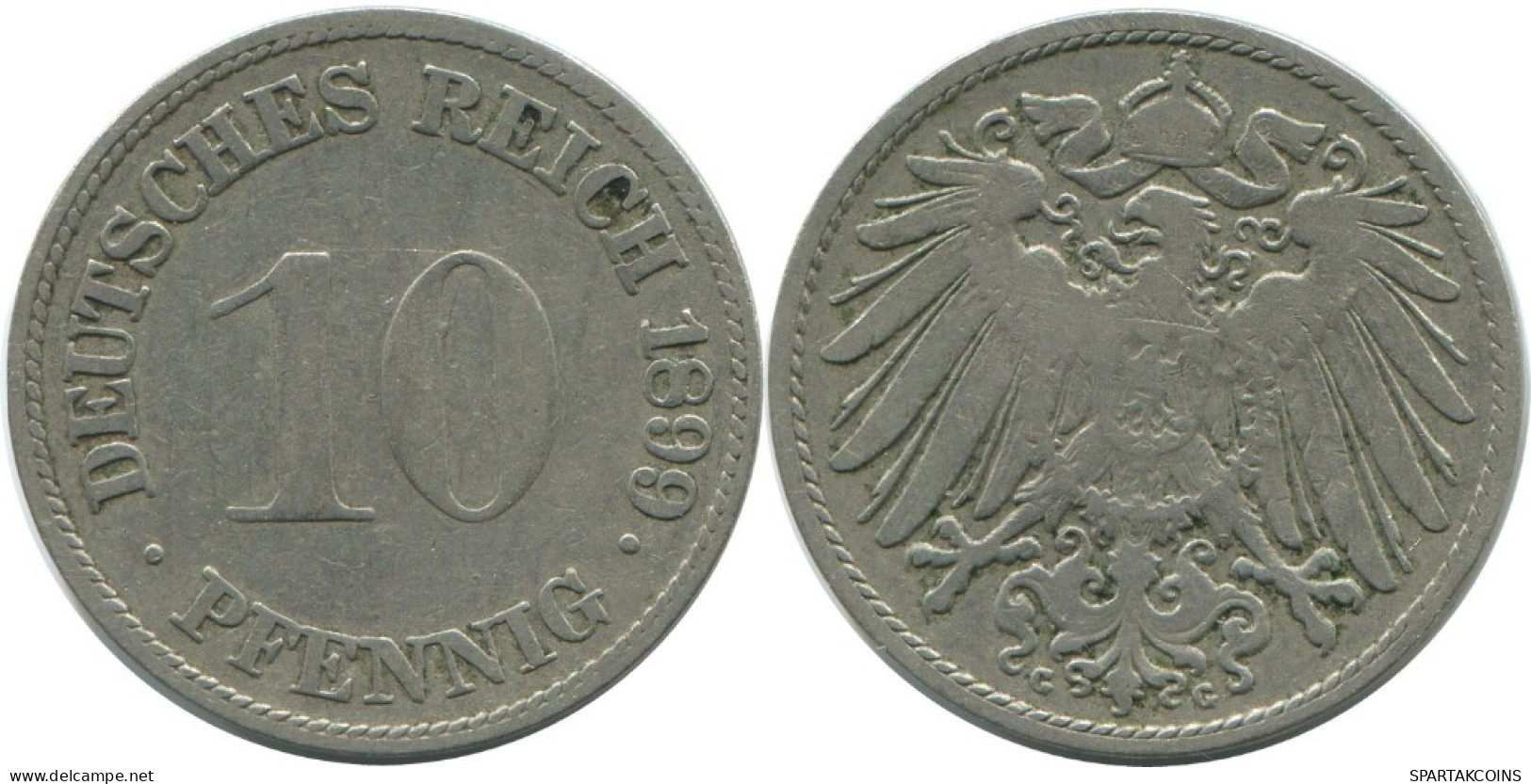 10 PFENNIG 1899 G DEUTSCHLAND Münze GERMANY #AE524.D.A - 10 Pfennig