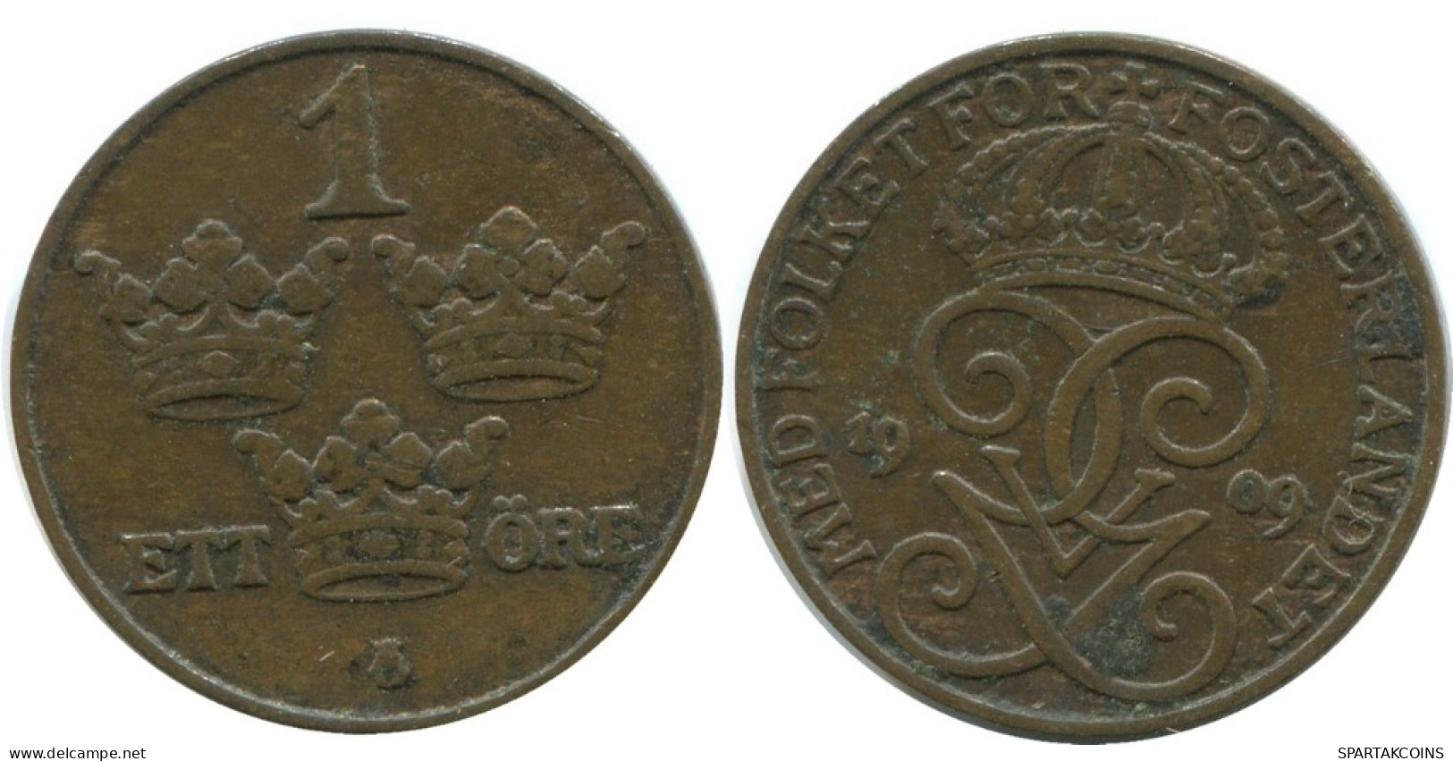 1 ORE 1909 SUECIA SWEDEN Moneda #AD208.2.E.A - Sweden