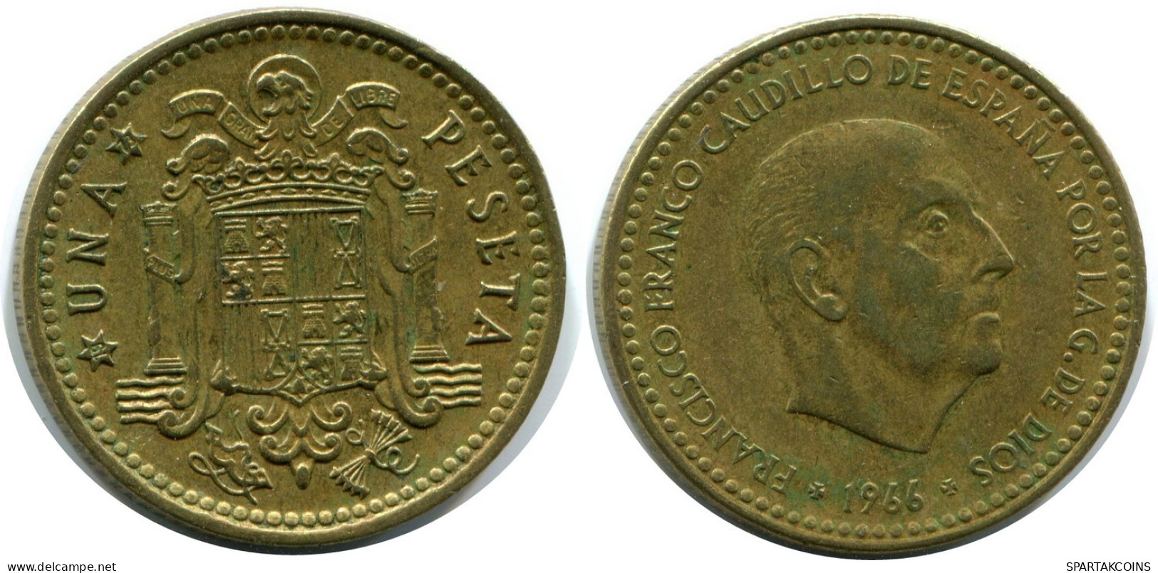 1 PESETA 1966 ESPAÑA Moneda SPAIN #AW822.E.A - 1 Peseta