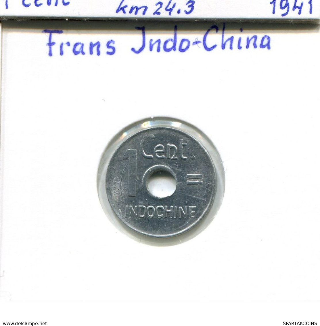 1 CENT 1943 INDOCHINE Française FRENCH INDOCHINA Colonial Pièce #AM481.F.A - Indochina Francesa