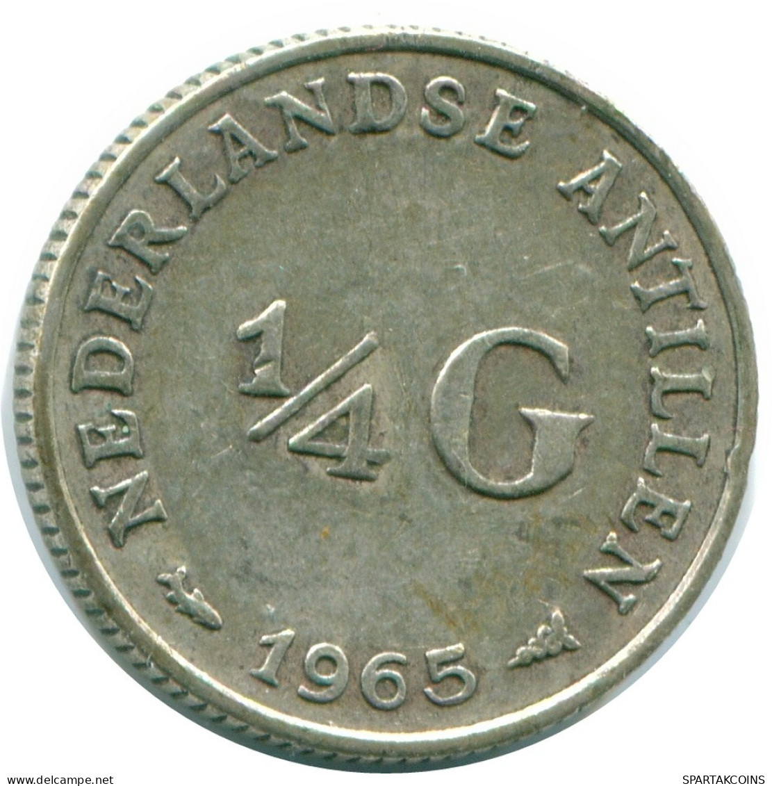 1/4 GULDEN 1965 NETHERLANDS ANTILLES SILVER Colonial Coin #NL11385.4.U.A - Antilles Néerlandaises