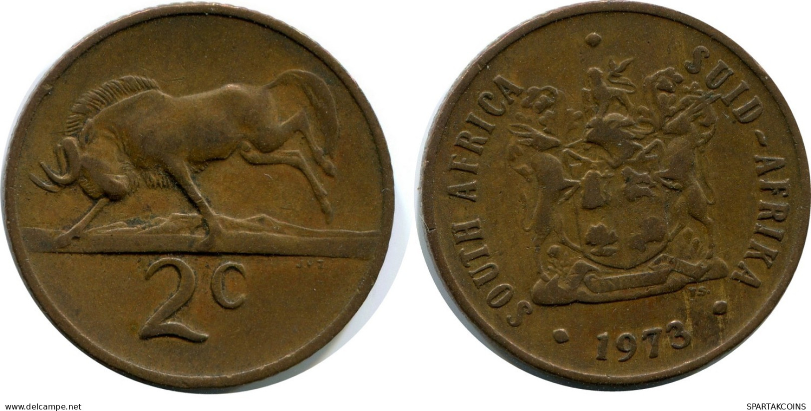 2 CENTS 1973 SOUTH AFRICA Coin #AX172.U.A - Afrique Du Sud