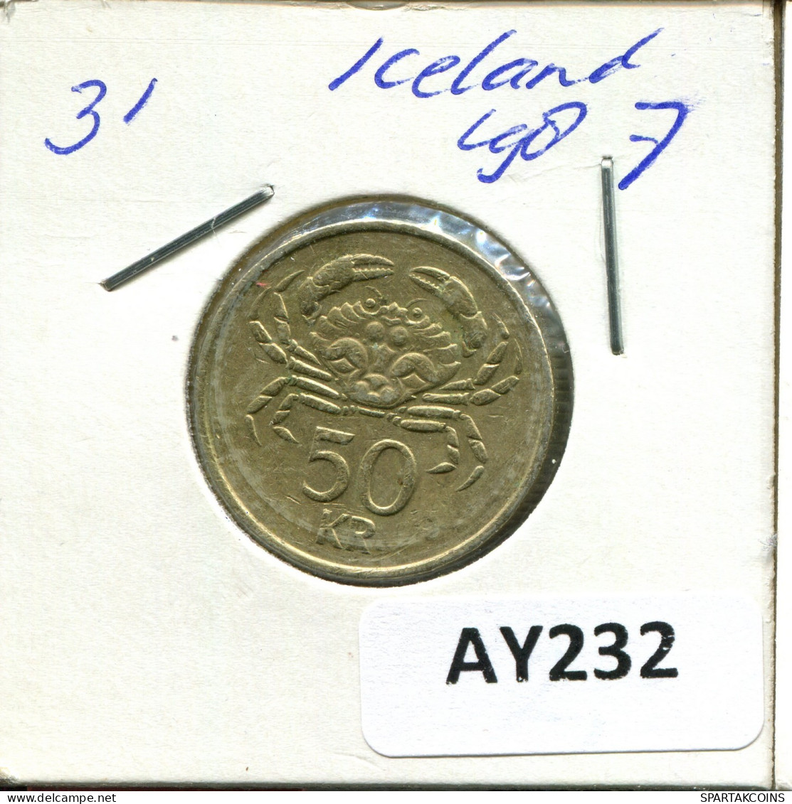 50 KRONUR 1987 ICELAND Coin #AY232.2.U.A - IJsland