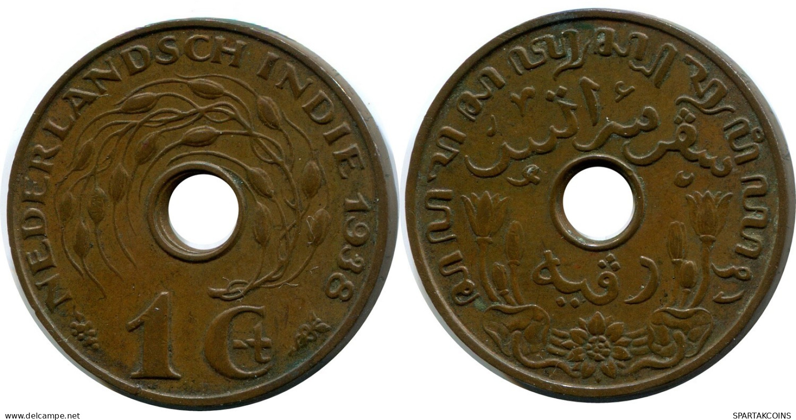 1 CENT 1938 INDIAS ORIENTALES DE LOS PAÍSES BAJOS Moneda #AZ109.E.A - Indes Néerlandaises