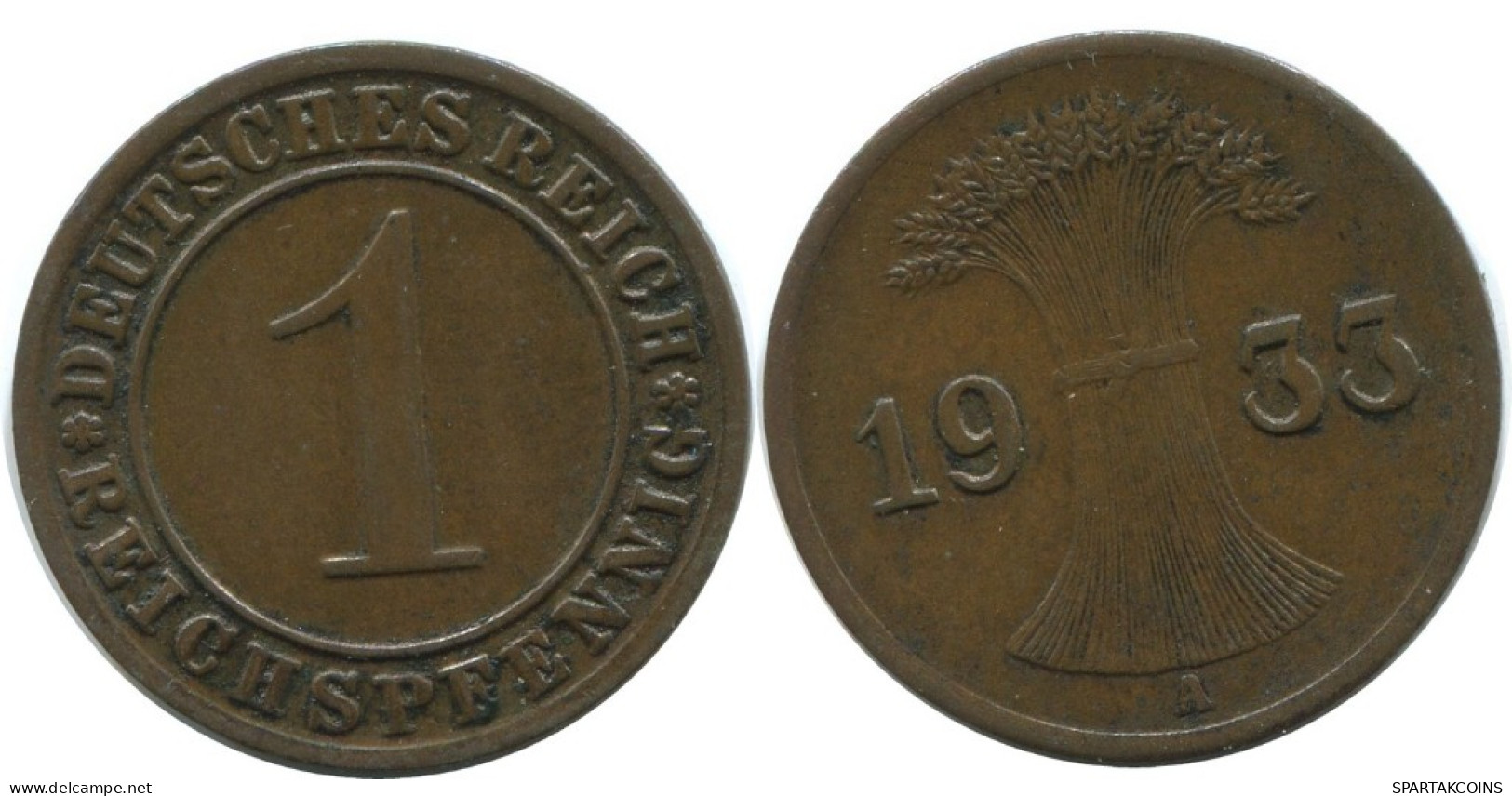 1 REICHSPFENNIG 1933 A ALLEMAGNE Pièce GERMANY #AE226.F.A - 1 Reichspfennig