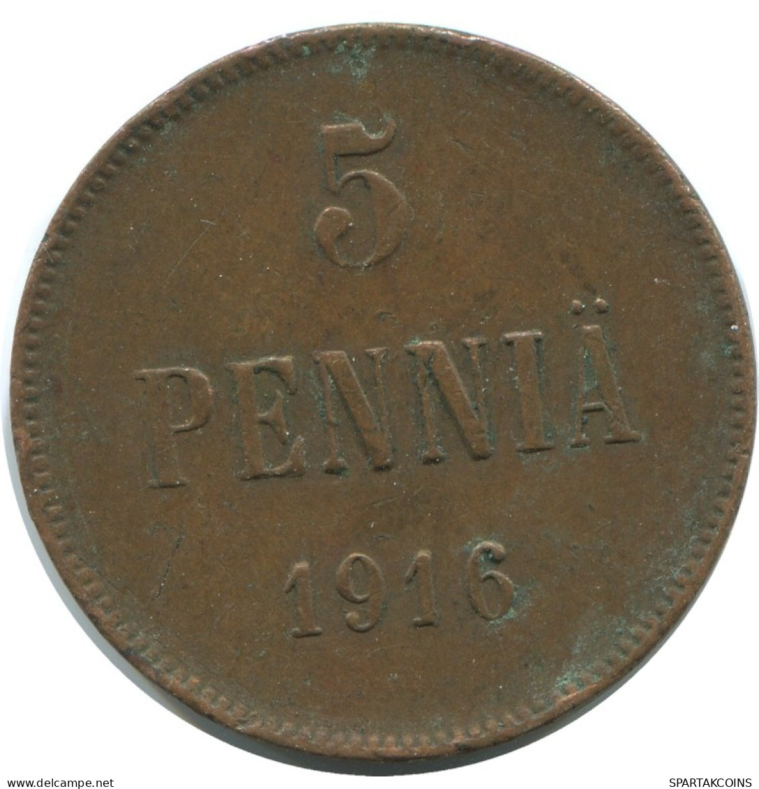 5 PENNIA 1916 FINLANDIA FINLAND Moneda RUSIA RUSSIA EMPIRE #AB151.5.E.A - Finland