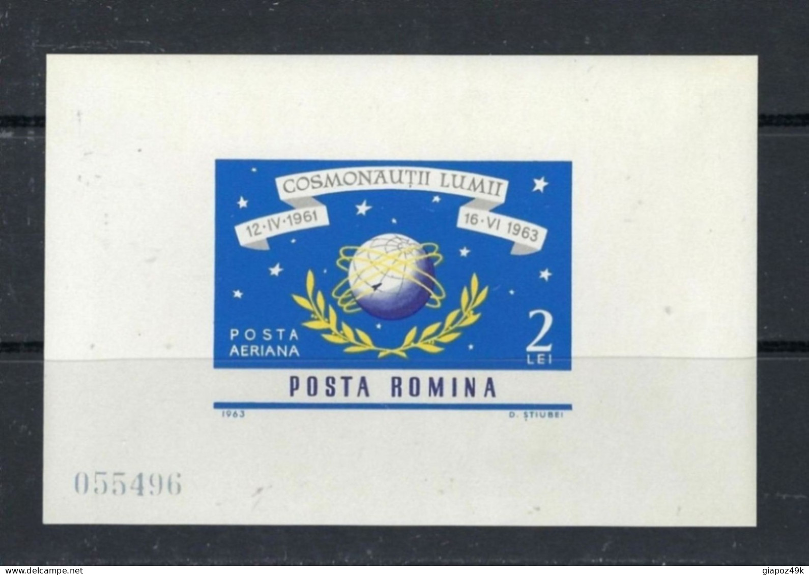 ● ROMANIA 1964 ֍ Conquista Dello Spazio ֍ Numerato, NON Dentellato ● BF N.°  57  ** ● Cat. 20 € ● Lotto N. 1999 ● - Blocchi & Foglietti