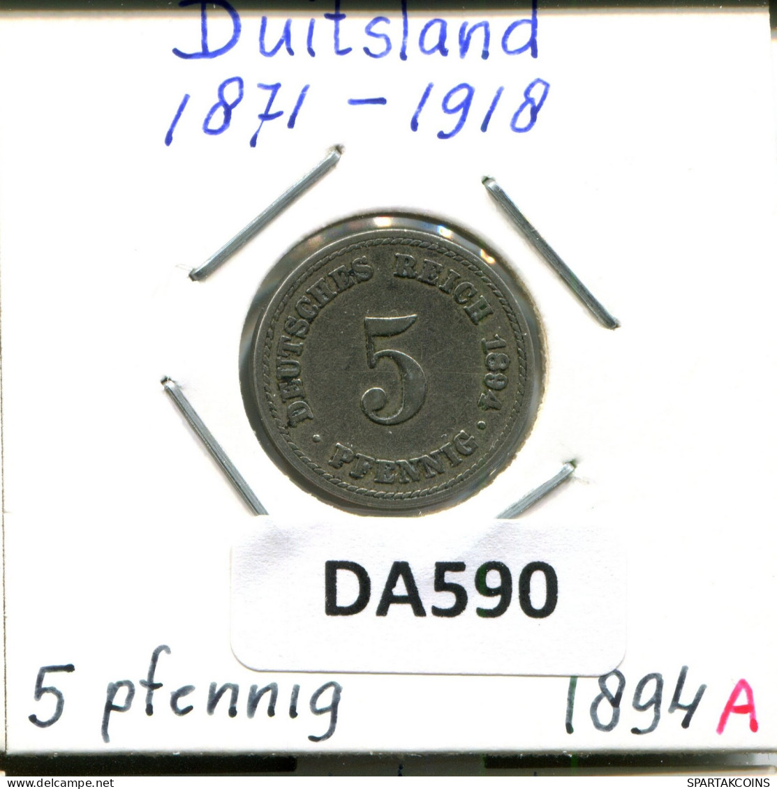 5 PFENNIG 1894 A ALLEMAGNE Pièce GERMANY #DA590.2.F.A - 5 Pfennig