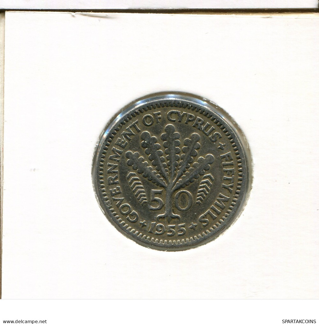 50 MILS 1955 ZYPERN CYPRUS Münze #AR317.D.A - Chypre