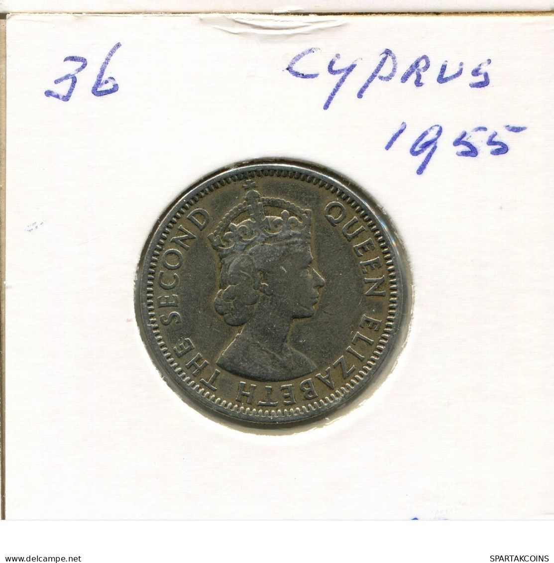 50 MILS 1955 ZYPERN CYPRUS Münze #AR317.D.A - Zypern