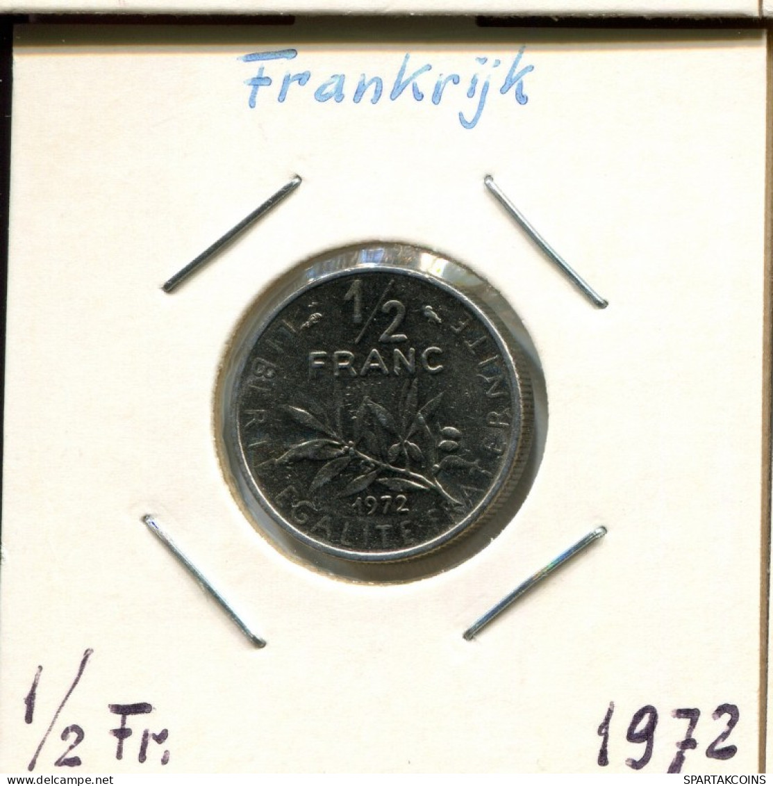 1/2 FRANC 1972 FRANKREICH FRANCE Französisch Münze #AM244.D.A - 1/2 Franc