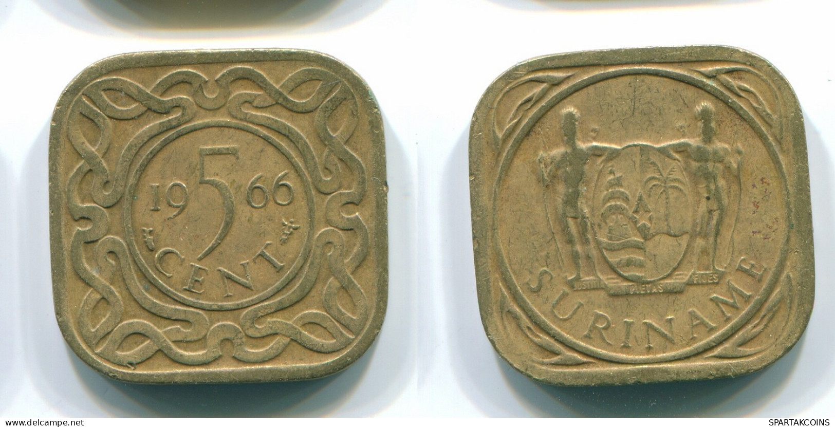 5 CENTS 1966 SURINAME Netherlands Nickel-Brass Colonial Coin #S12787.U.A - Surinam 1975 - ...