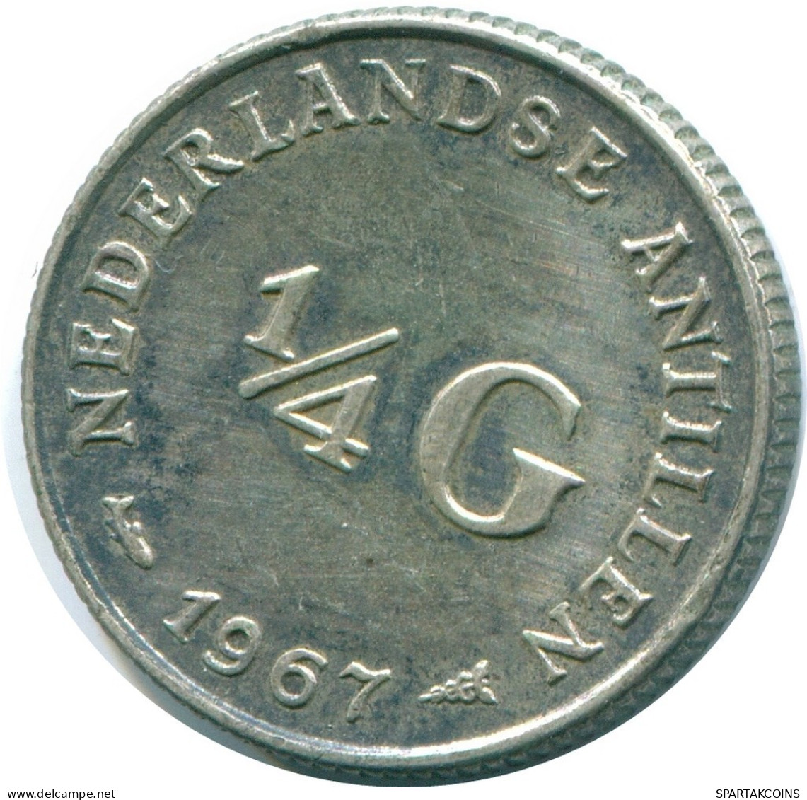 1/4 GULDEN 1967 NIEDERLÄNDISCHE ANTILLEN SILBER Koloniale Münze #NL11586.4.D.A - Antilles Néerlandaises