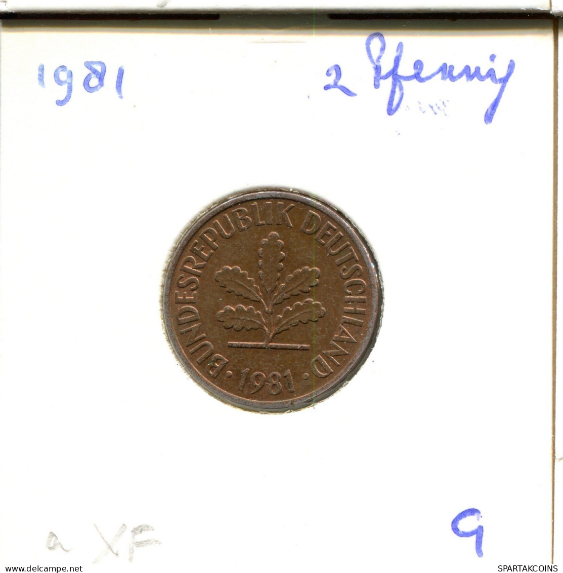 2 PFENNIG 1981 G BRD ALEMANIA Moneda GERMANY #DB029.E.A - 2 Pfennig