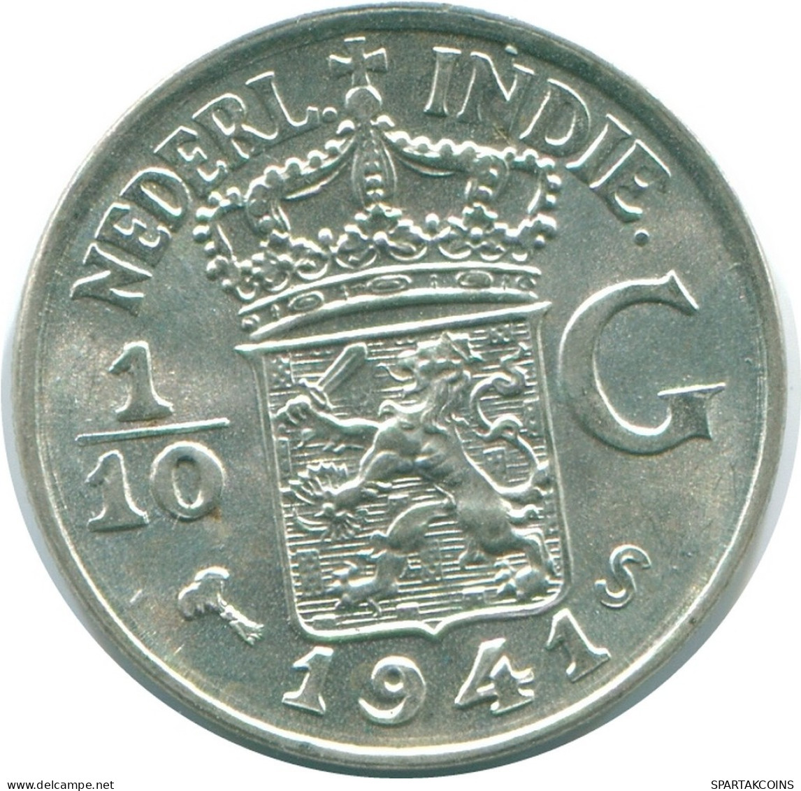 1/10 GULDEN 1941 S INDIAS ORIENTALES DE LOS PAÍSES BAJOS PLATA #NL13610.3.E.A - Indes Neerlandesas