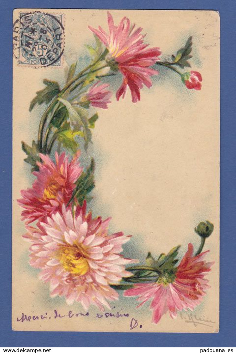 AE407 FANTAISIES FLEURS ALPHABET LETRINE LETTRE C AQUARELLE KLEIN CATHARINA - Klein, Catharina