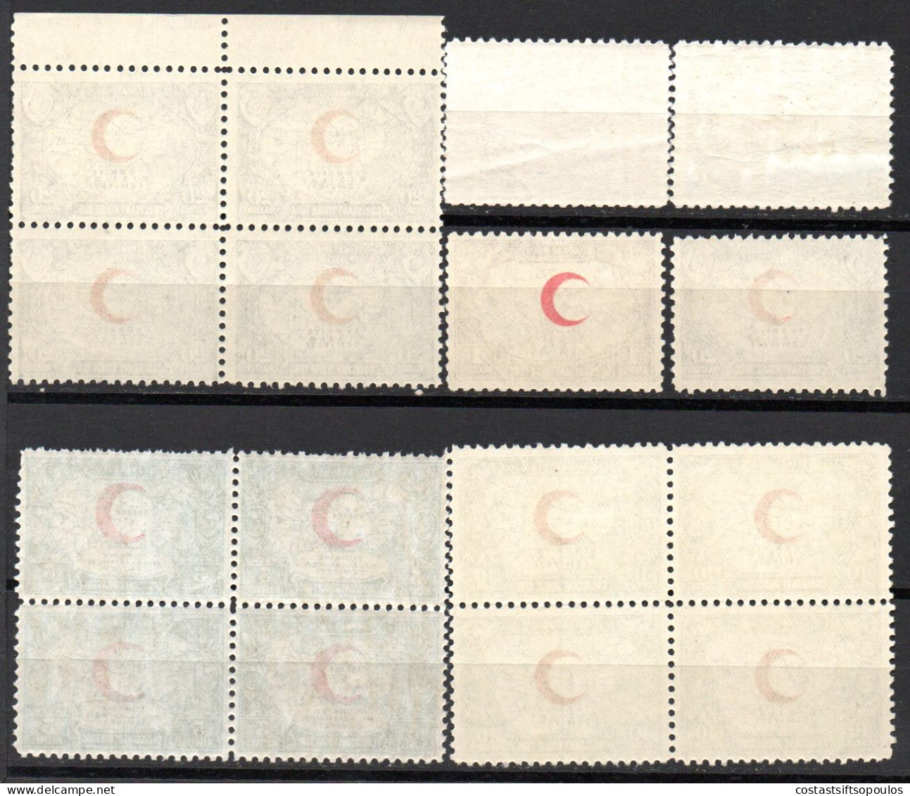 3077.1938-1946 RED CRESCENT AND MAP CHARITY STAMPS LOT, MNH. - Nuevos