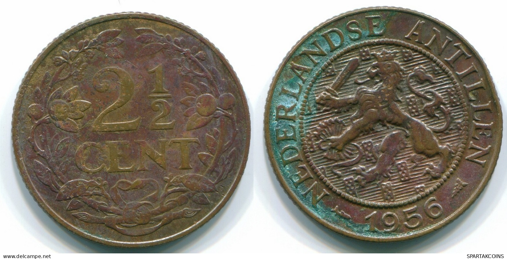 2 1/2 CENT 1956 CURACAO NEERLANDÉS NETHERLANDS Bronze Colonial Moneda #S10172.E.A - Curacao