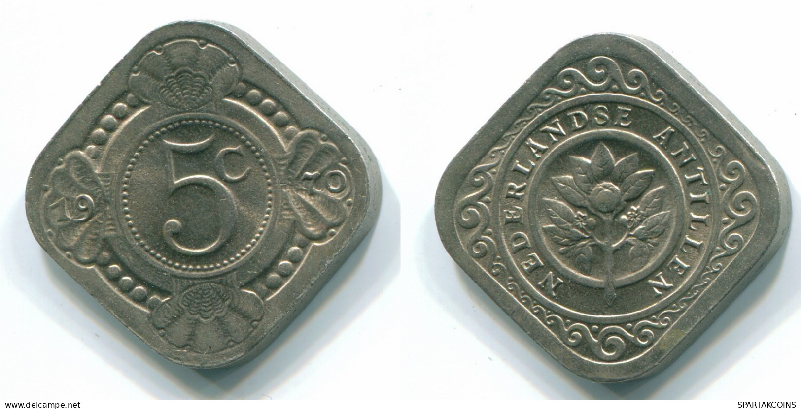 5 CENTS 1970 ANTILLES NÉERLANDAISES Nickel Colonial Pièce #S12496.F.A - Antillas Neerlandesas