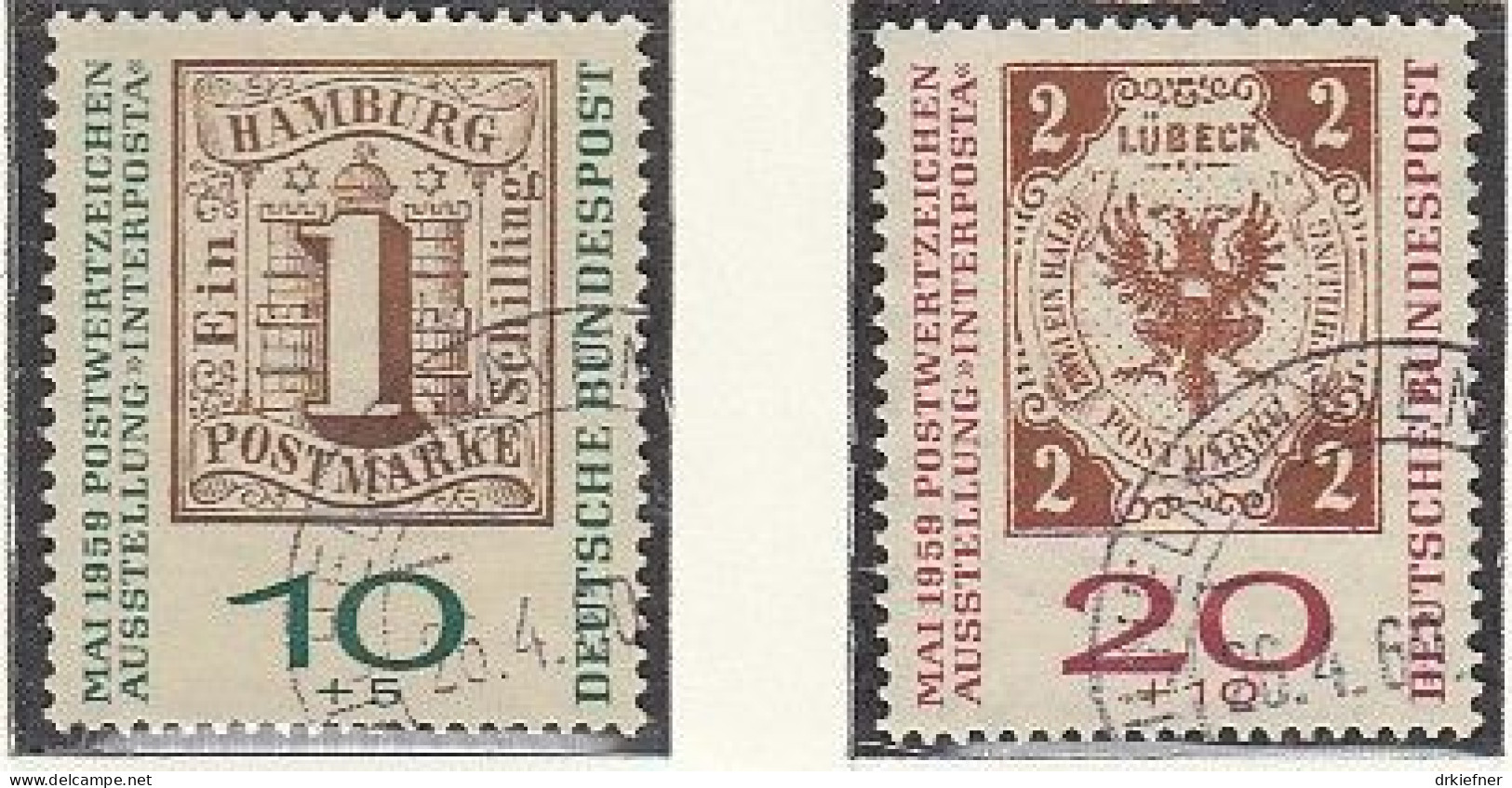 BRD  310-311 A, Gestempelt, INTERPOSTA, 1959 - Usados
