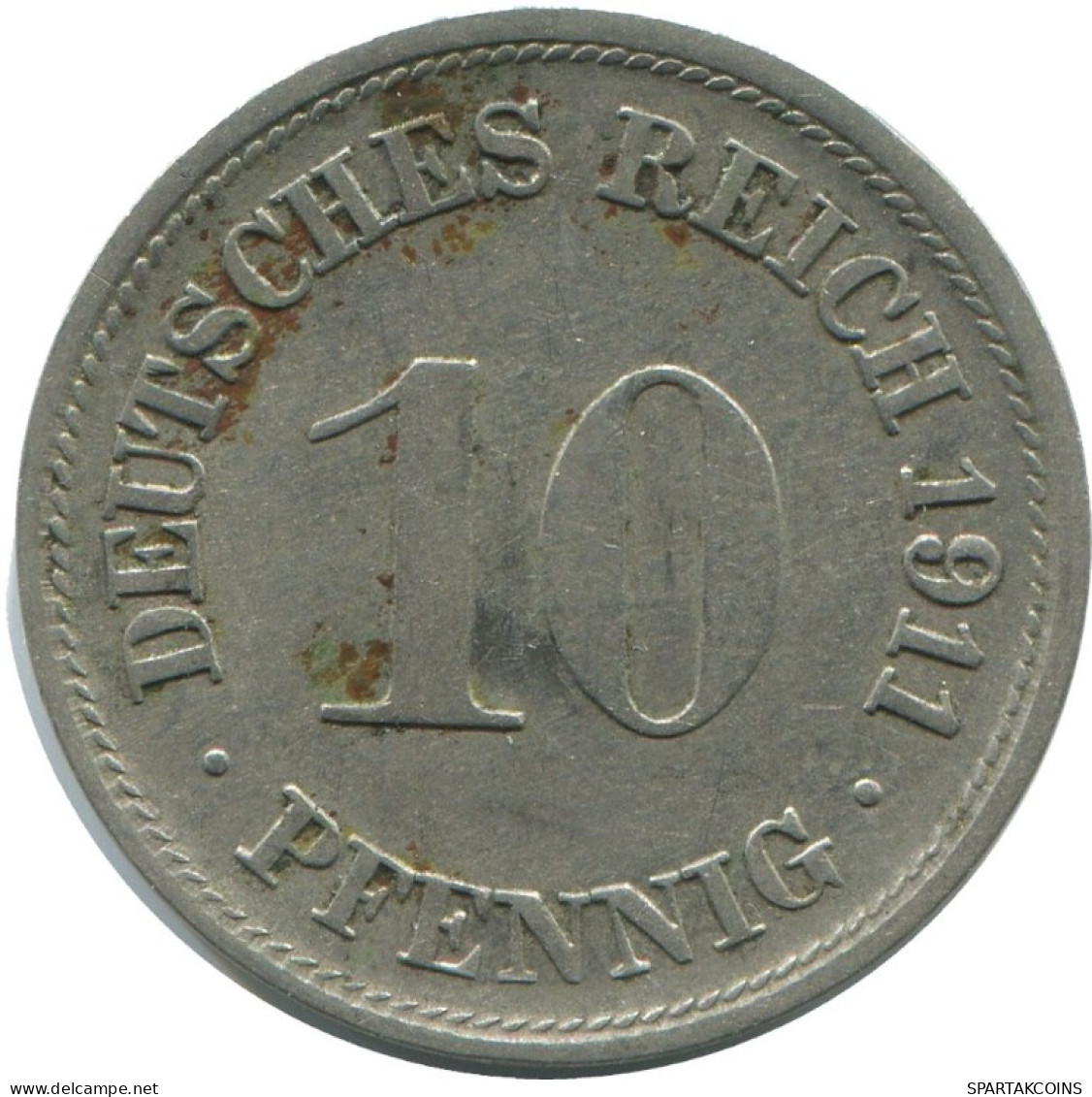 10 PFENNIG 1911 F DEUTSCHLAND Münze GERMANY #AE535.D.A - 10 Pfennig