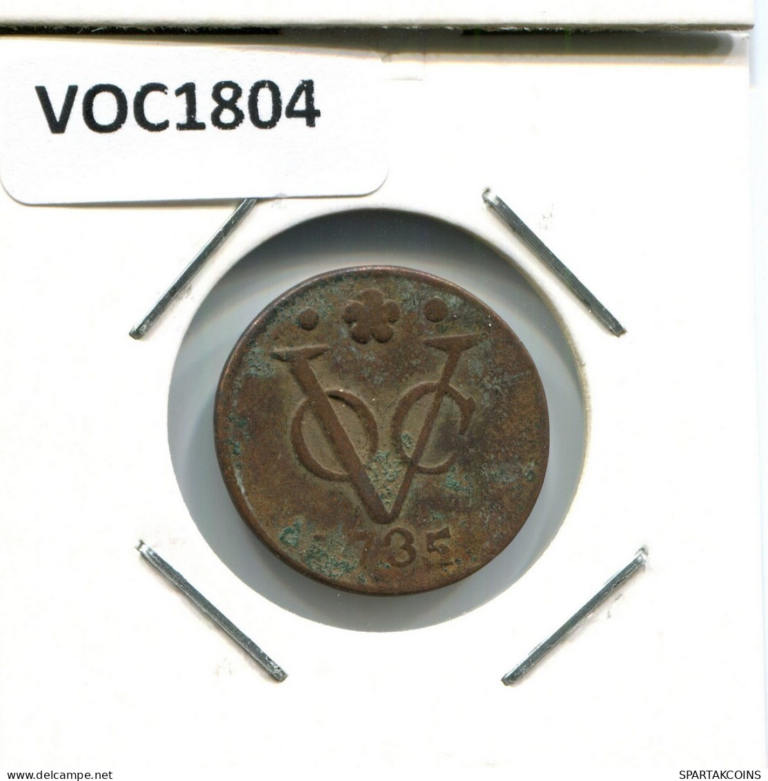 1735 HOLLAND VOC DUIT NEERLANDÉS NETHERLANDS Colonial Moneda #VOC1804.10.E.A - Dutch East Indies