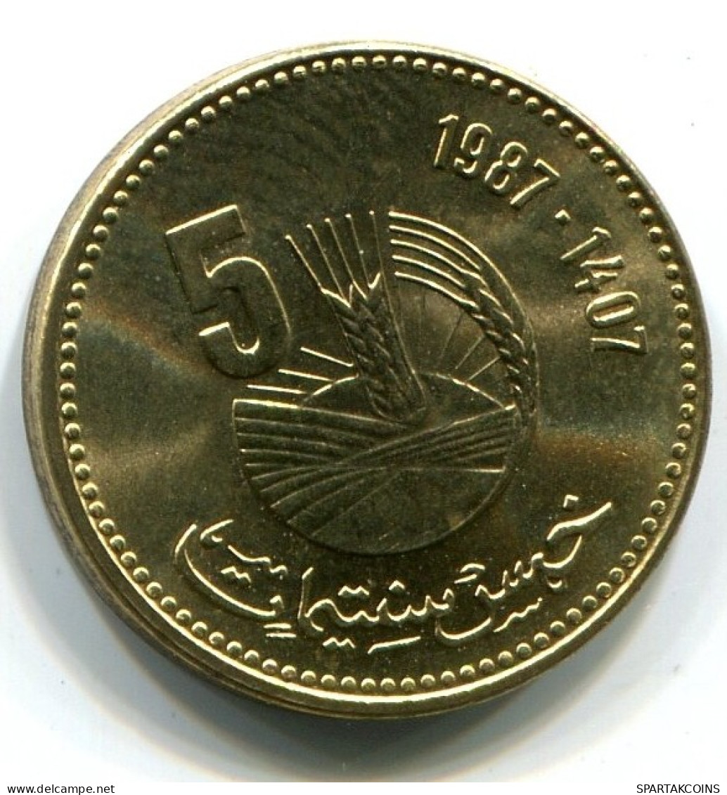 5 SANTIMAT 1987 MOROCCO UNC FAO Coin #W10852.U.A - Maroc