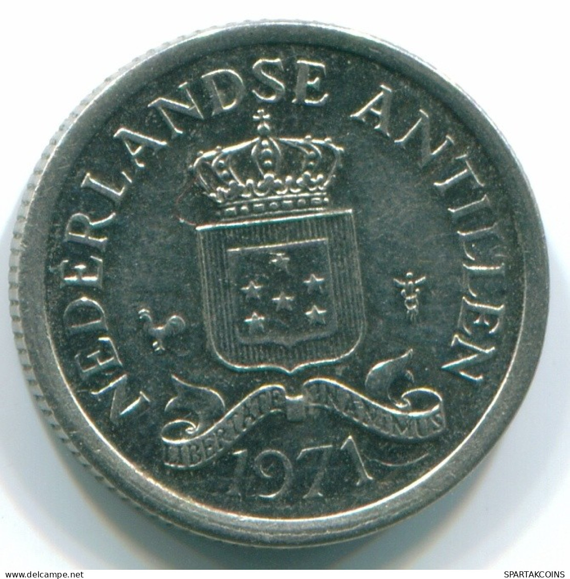 10 CENTS 1971 NETHERLANDS ANTILLES Nickel Colonial Coin #S13428.U.A - Antilles Néerlandaises