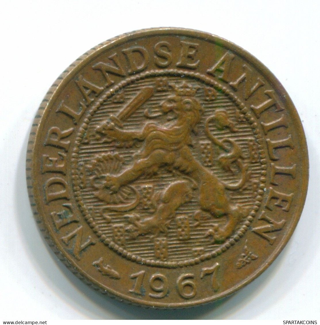 1 CENT 1967 NIEDERLÄNDISCHE ANTILLEN Bronze Fish Koloniale Münze #S11139.D.A - Niederländische Antillen