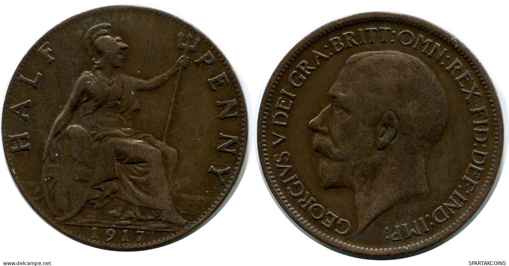 PENNY 1917 UK GRANDE-BRETAGNE GREAT BRITAIN Pièce #AX894.F.A - D. 1 Penny