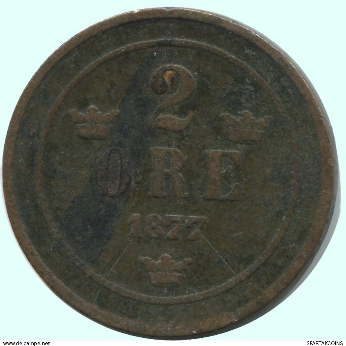2 ORE 1877 SUECIA SWEDEN Moneda #AC905.2.E.A - Sweden