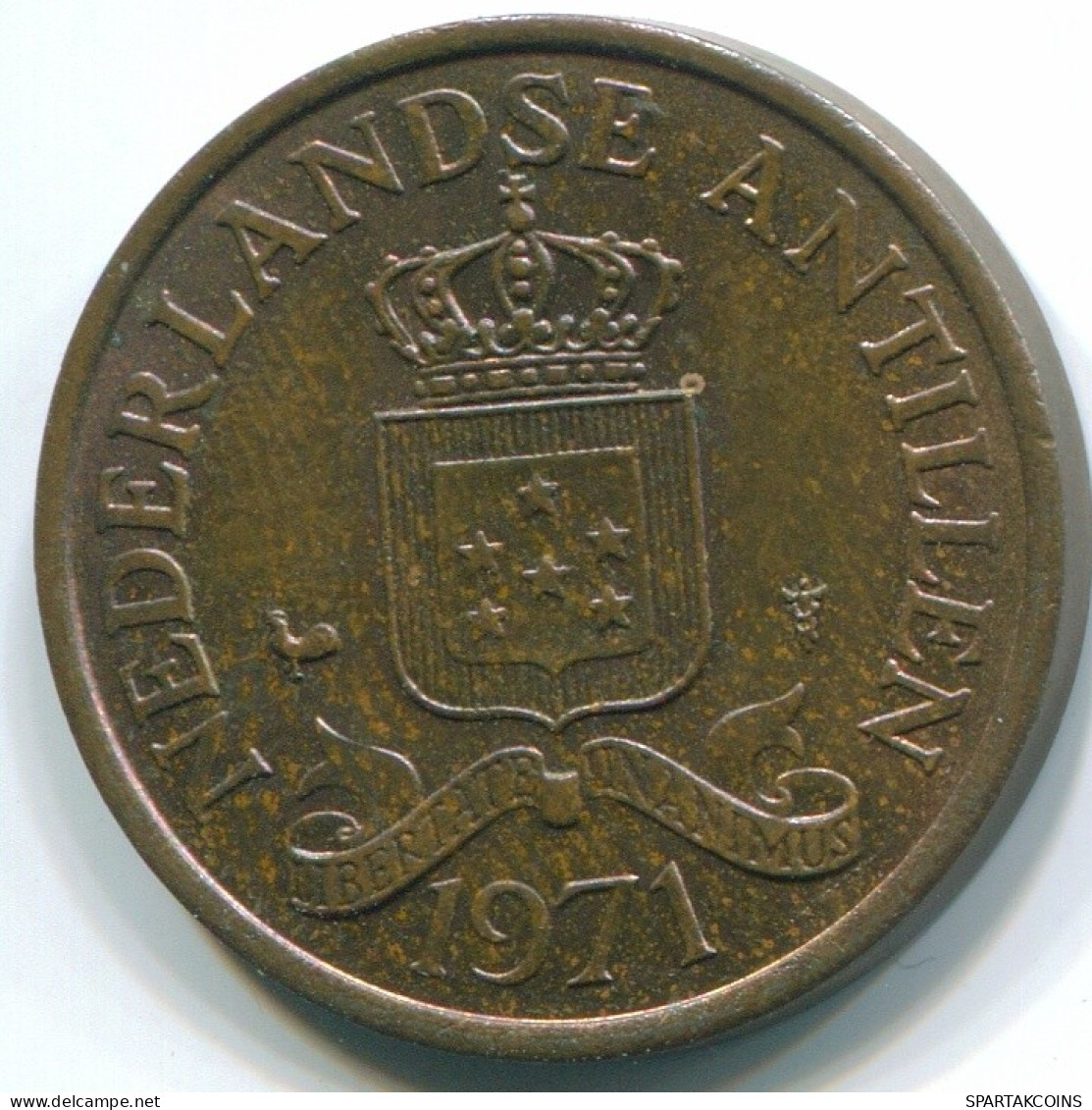 2 1/2 CENT 1971 NIEDERLÄNDISCHE ANTILLEN Bronze Koloniale Münze #S10496.D.A - Niederländische Antillen