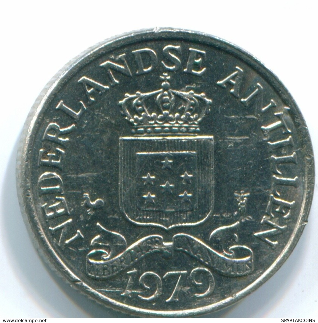 25 CENTS 1979 NIEDERLÄNDISCHE ANTILLEN Nickel Koloniale Münze #S11647.D.A - Antilles Néerlandaises