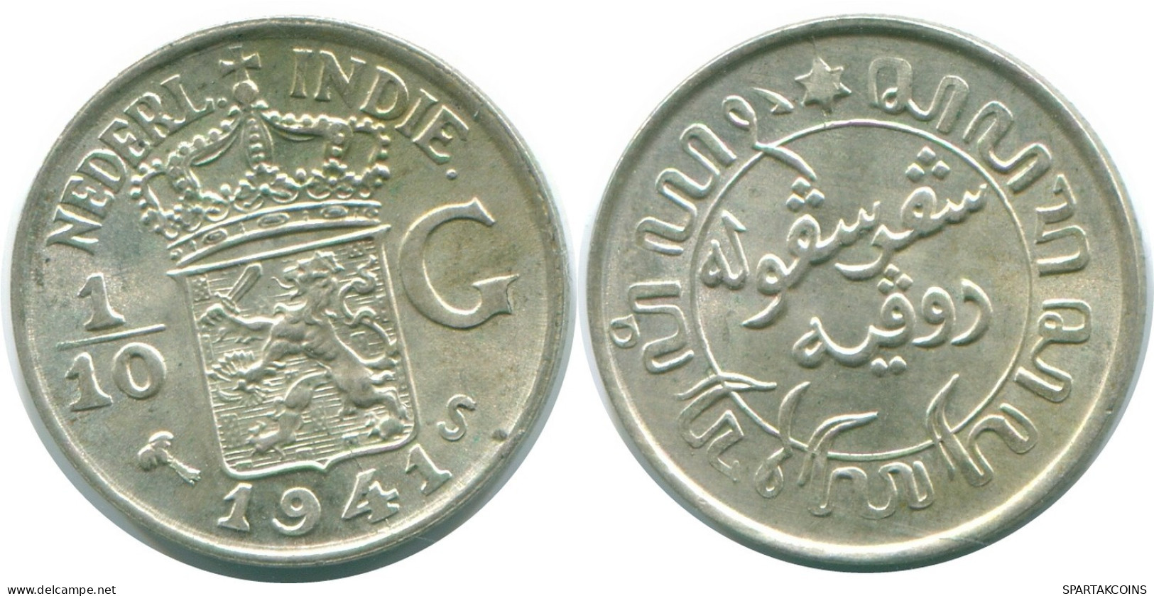 1/10 GULDEN 1941 S INDIAS ORIENTALES DE LOS PAÍSES BAJOS PLATA #NL13582.3.E.A - Niederländisch-Indien