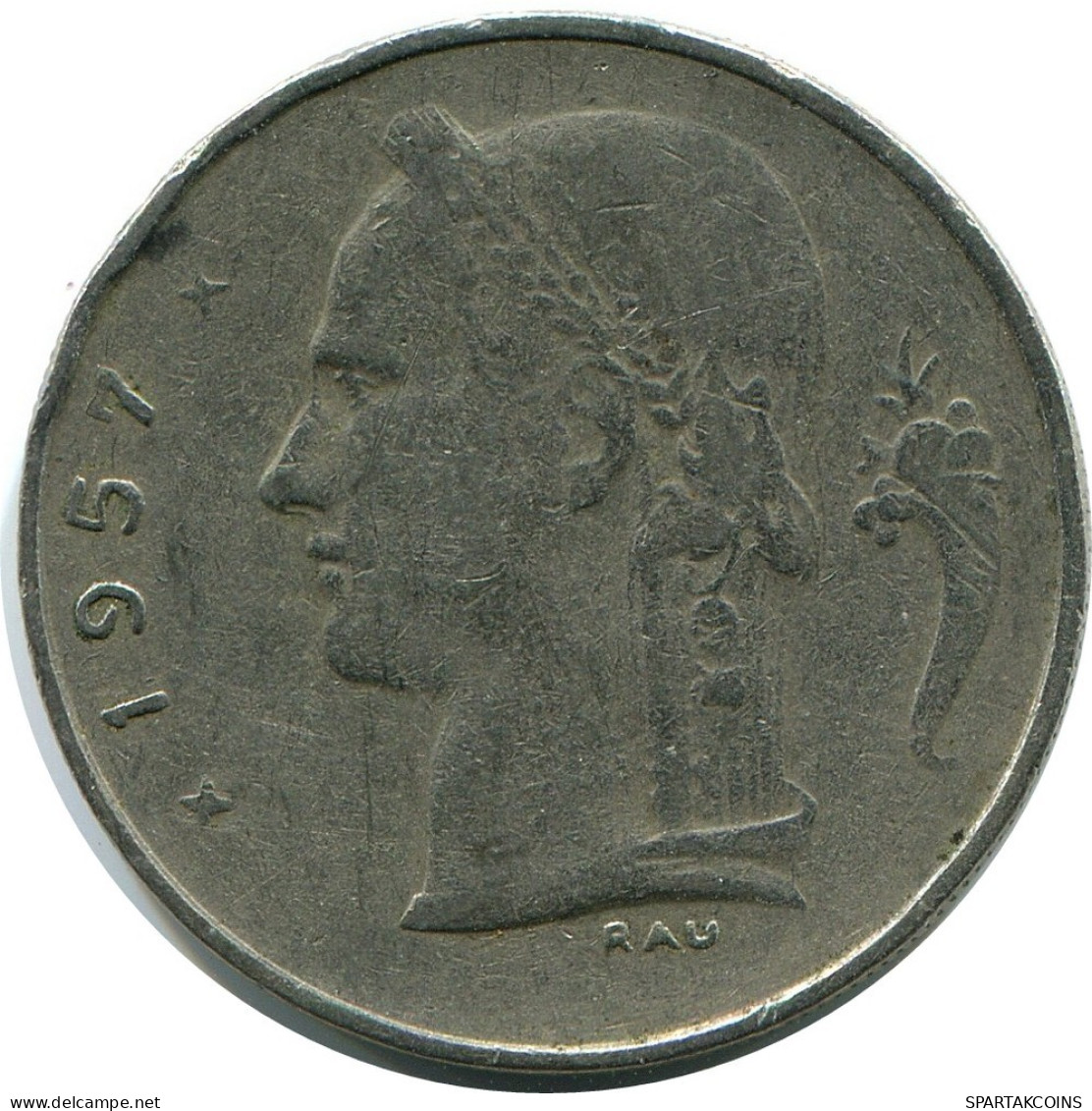 1 FRANC 1957 DUTCH Text BELGIEN BELGIUM Münze #AZ341.D.A - 1 Franc