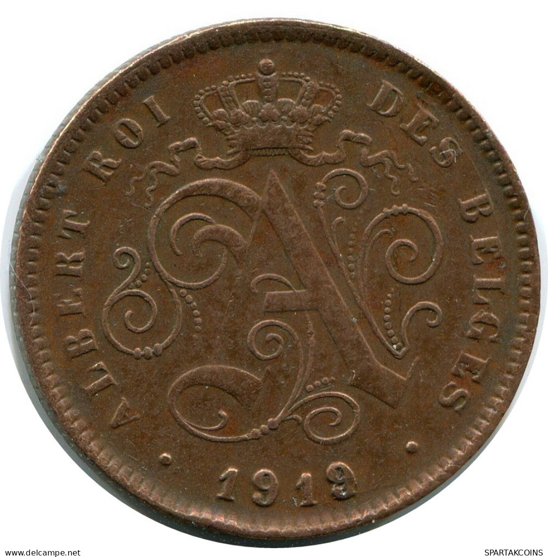 2 CENTIMES 1919 FRENCH Text BÉLGICA BELGIUM Moneda #BA432.E.A - 2 Cent