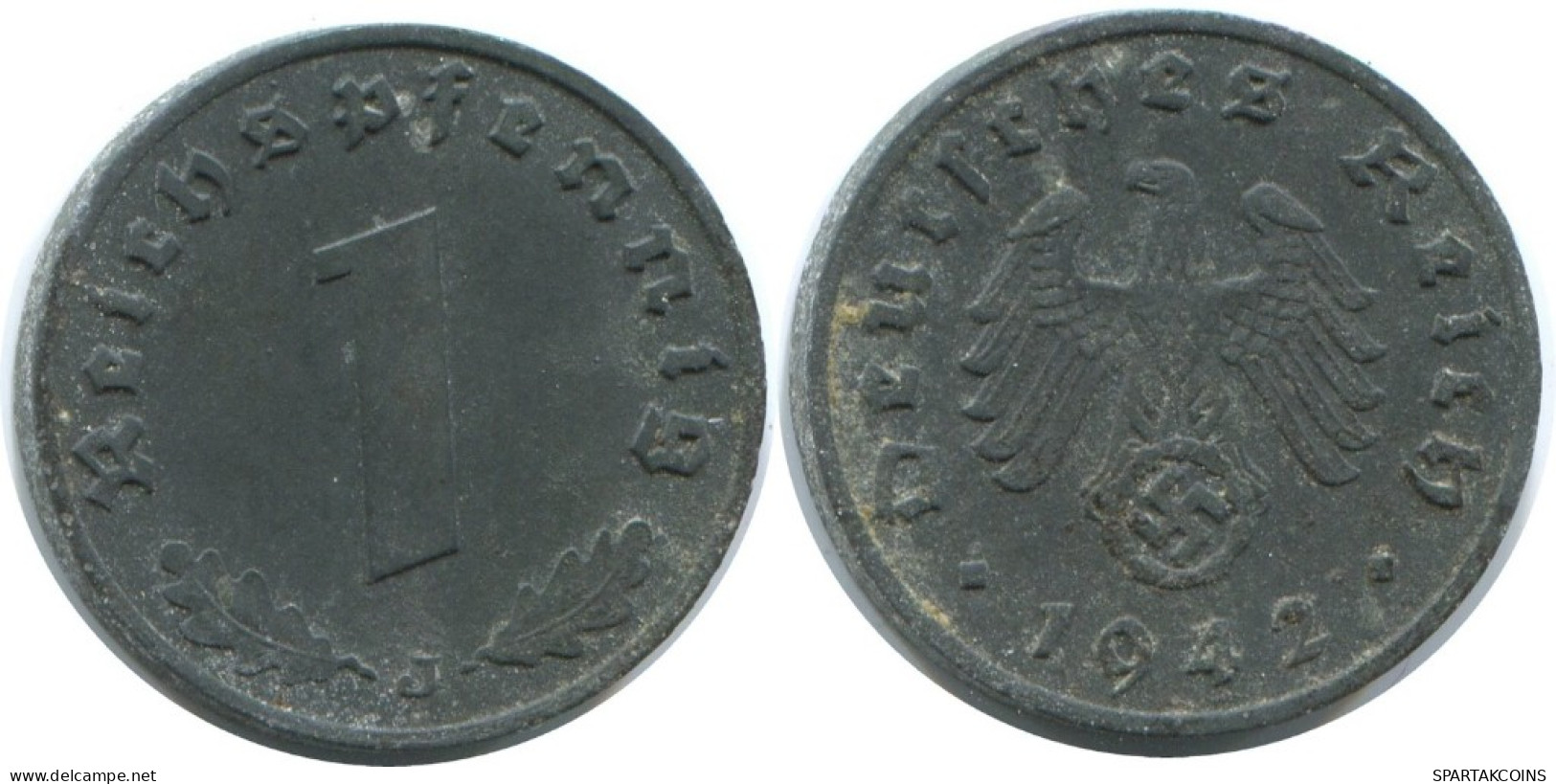 1 REICHSPFENNIG 1942 J DEUTSCHLAND Münze GERMANY #AE254.D.A - 1 Reichspfennig